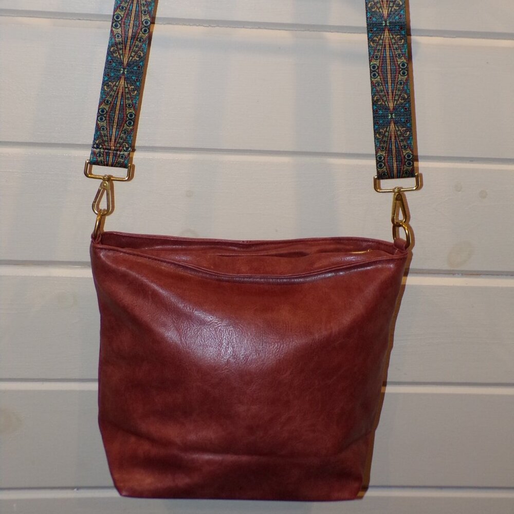 Women's Soft Brown Faux Leather Handbag, Perfect Christmas Gift for Her, Roomy